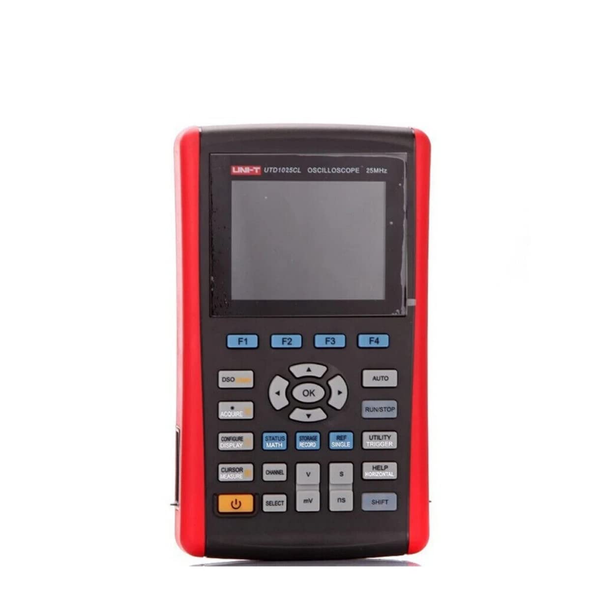 UTD1025CL Osciloscopio de memoria digital portátil con 25 MHz, 1 canal, 200 Msa/s, velocidad de muestreo 2 en 1: osciloscopio y multímetro de medición para voltaje, corriente, ohmios, 3 contadores de