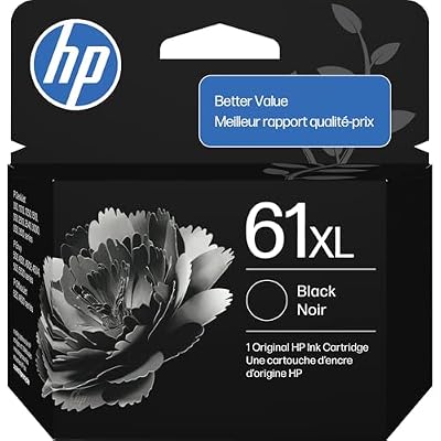 HP 61XL Black High-Yield Ink | Works with DeskJet 1000, 1010, 1050, 1510, 2050, 2510, 2540, 3000, 3050, 3510; Envy 4500, 5530; OfficeJet 2620, 4630 | C0PA4AN CH563WN|Packaging May Vary