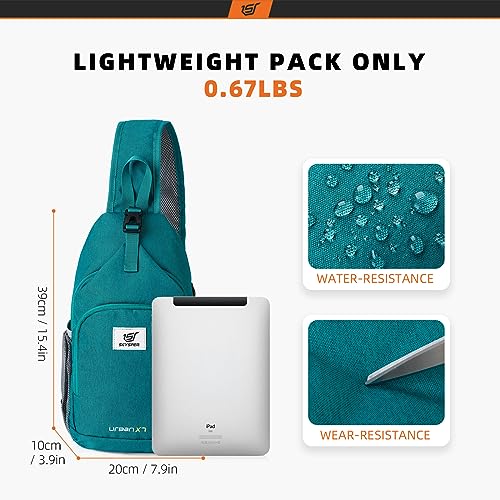 Image of SKYSPER Sling Bag RFID Crossbody Sling Backpack Cross Body Shoulder Bag Travel Hiking Daypack for Women Men(Cyan)