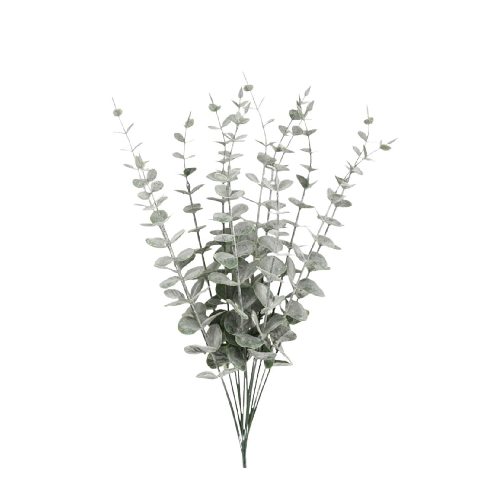 YGLEEULI Artificial Foliage Stems 5pcs/Lot Artificial Gold Eucalyptus Branch Stem Plants for Wedding Flower Arrangement Greenery Home Decoration(Color3)