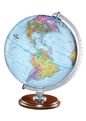 Replogle Standard - Educational Desktop World Globe for Kids and Teachers, Antique Walnut Wood Stand, Over 4,000 Place Names, Designed for Classroom Learning (12