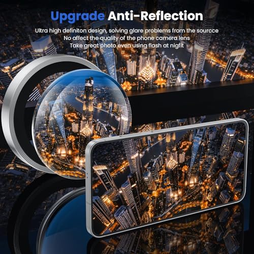 Image of ZARALA Camera Lens Frame Glass Compatible with Samsung Galaxy S26 /S26+Plus Camera Lens Protector - [Keep Original Shooting] Shatterproof 9H Tempered Glass Screen Metal Ring Cover,Anti-Fingerprint,Anti-Scratch,Case Friendly,Titanium Silver