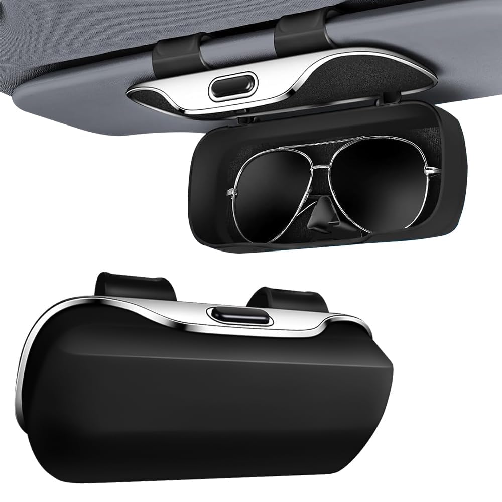 CHOUGONSI Car Sunglasses Holder for Audi Q3 Sportback F3 I 2019-2024, Visor Glasses Case Spectacles Storage Box Vehicle Eyewear Organiser Sunshade Attachment
