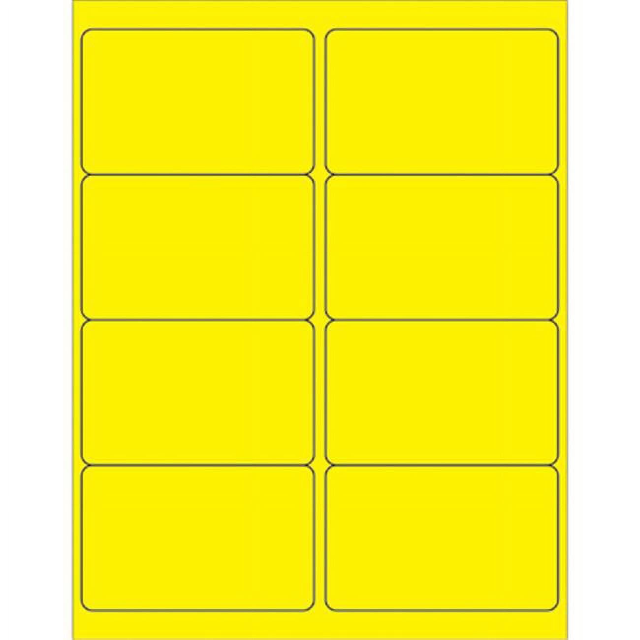 4 x 2.5 in. Fluorescent Yellow Rectangle Laser Labels - Pack of 800