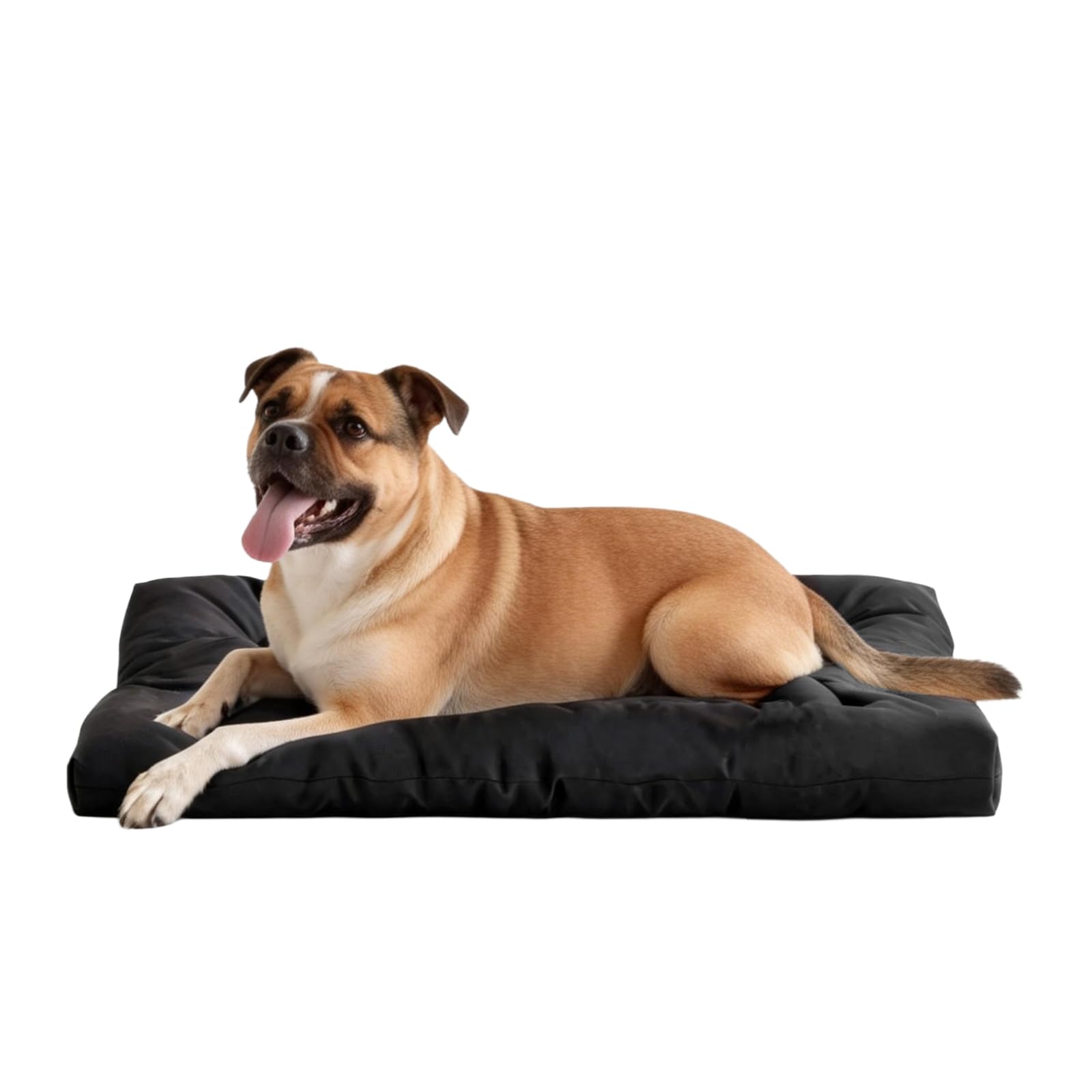 BYUAK Chew-Resistant Dog Crate Mat, Water-Repellent Washable Bed, Black(L)