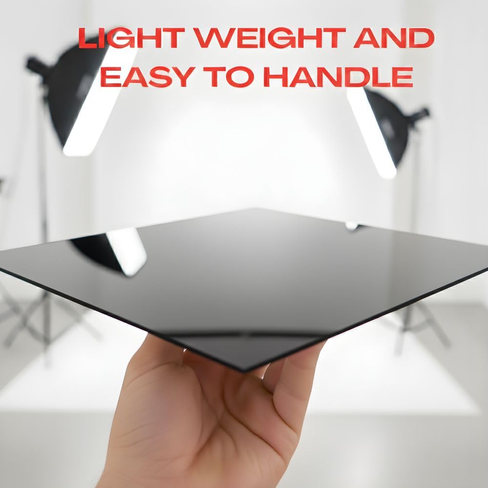 SMILEDRIVE® Acrylic Display Table Riser, White & Black, 12x12inch, Set of 2 3