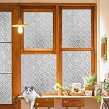 Película para Ventana 85 x 140 cm, Electricida Estática, Decorativa, Anti Sol, Control de Calor y Anti UV, Película Estática Cling Film, para Dormitorio Oficinas, Begonias 3D