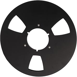 Opening Machine Parts, 1/4 10 Inch Empty Tape Reel Opening Machine Parts, 1/4 10 Inch Empty Tape Reel Aluminum Alloy Reel Tape Recorder Accessory Empty Disc Opening Machine Parts for Nab(Black)