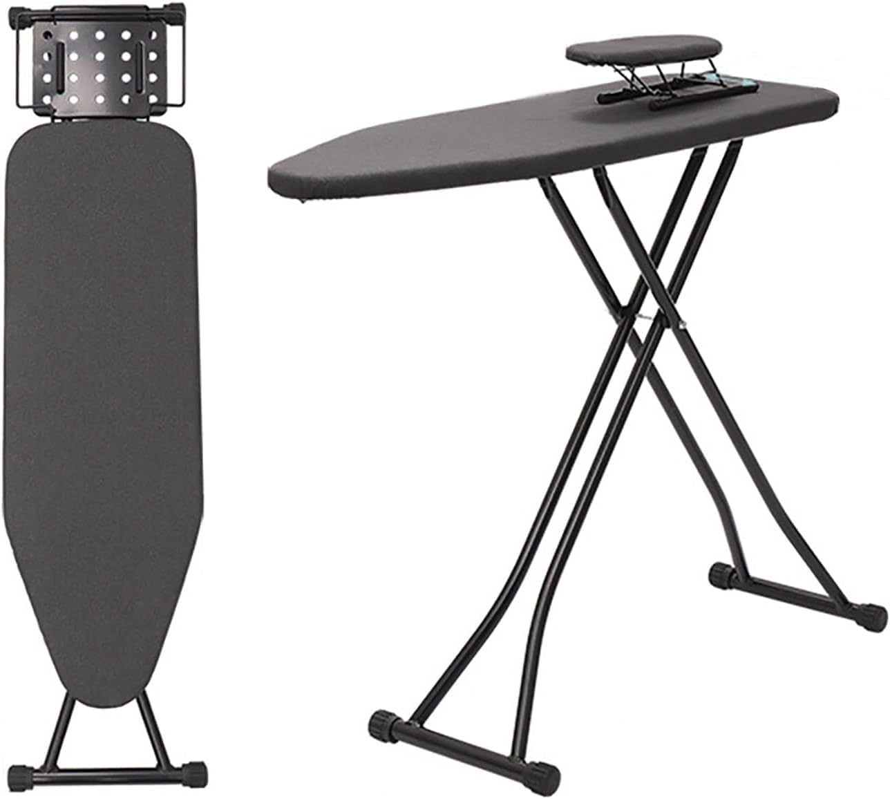 MOTIM Ironing Board,Household Folding Ironing Plate with 10 mm Thicken Feltpad and Cover,Black