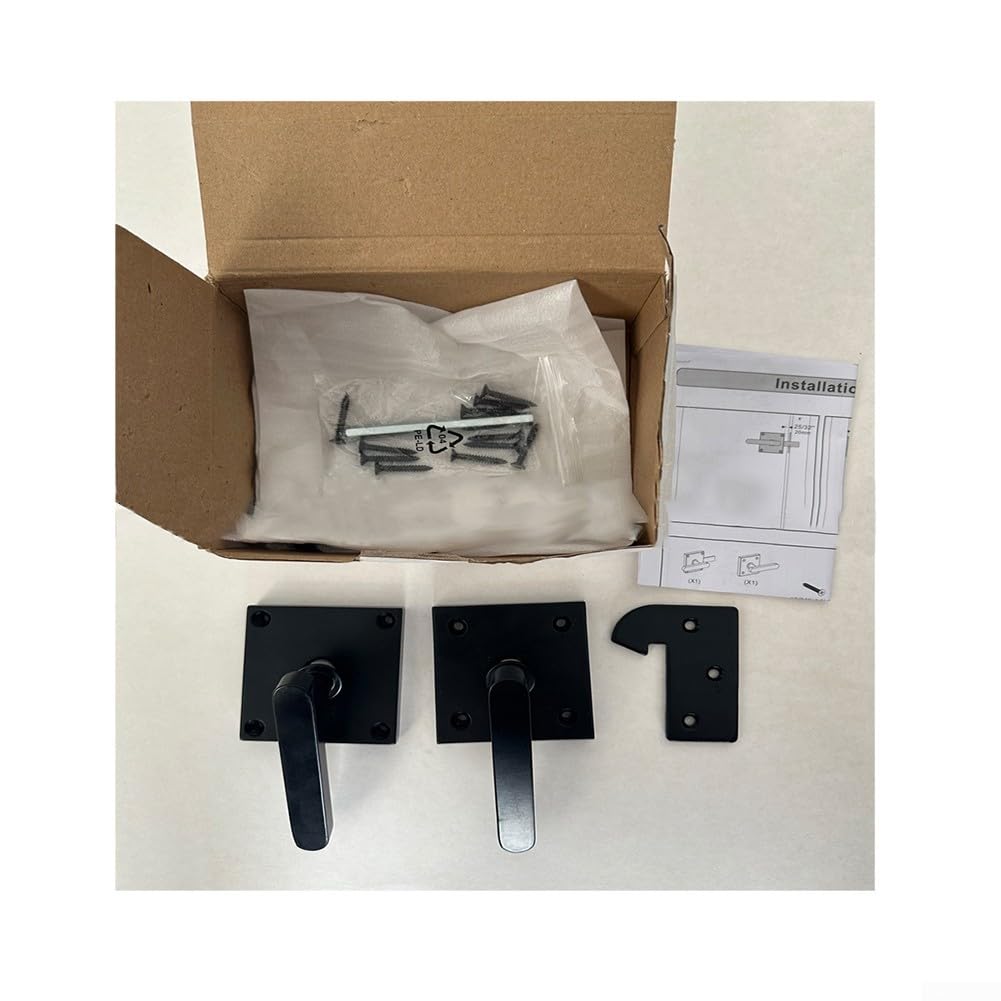 Loquet de porte double face de jardin, matériel de porte battante robuste, loquet de porte en bois, loquet de porte de jardin (noir)