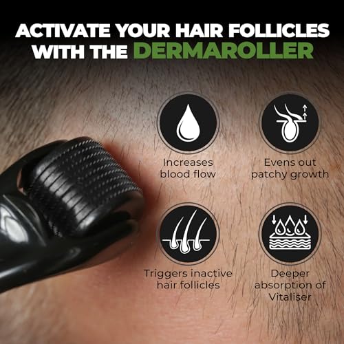Image of Beardo Rosemary Hair Spray & Derma Roller For Hair Growth |Redensyl & Rice Water | Activates Natural Hair Growth, Reduces Hair Fall & Breakage | Strengthens Roots | Non-Sticky Daily Hair Tonic for Men