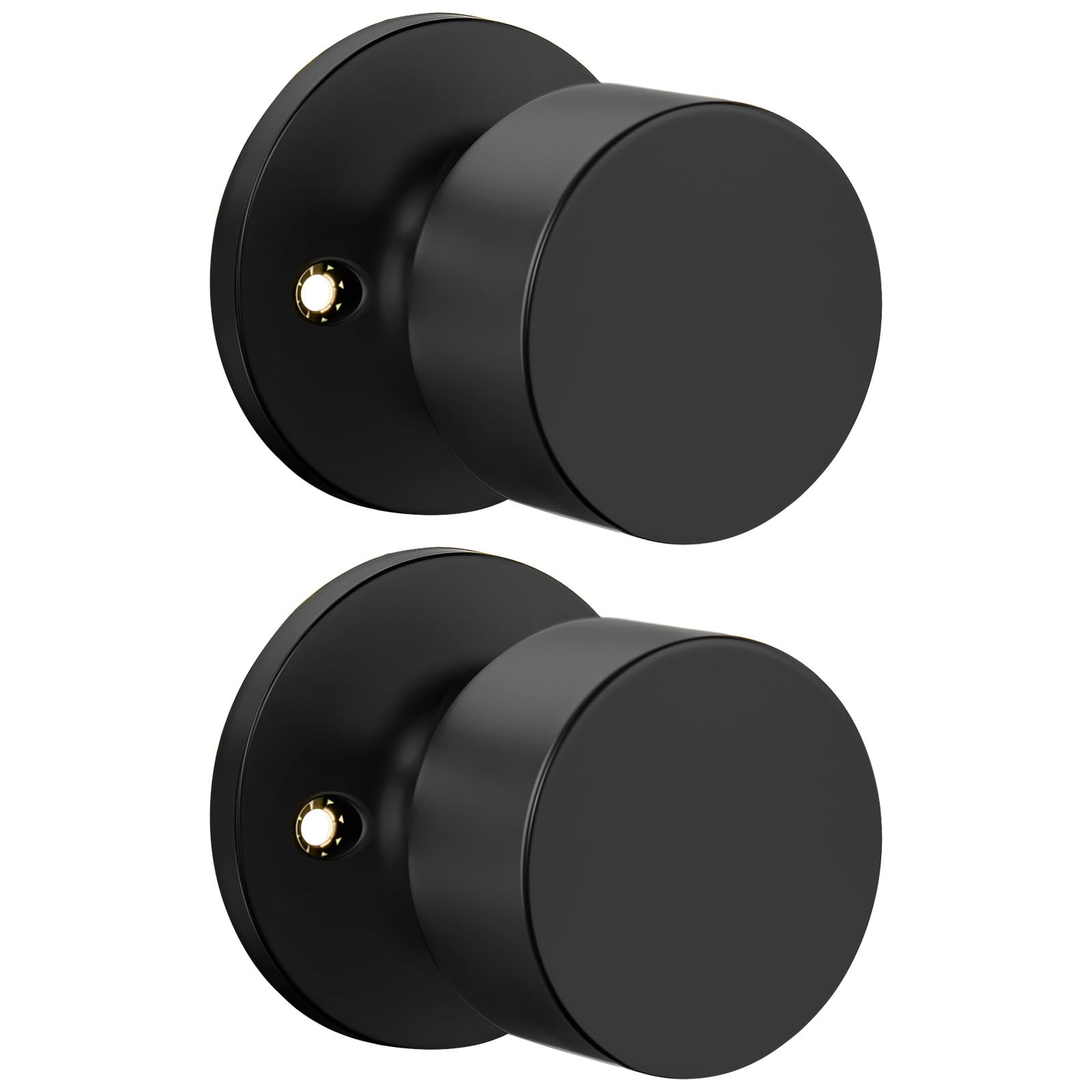 Matte Black Door Knobs - 6 Pack Privacy Locks -12