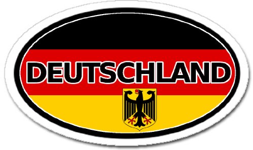 Germany Deutschland Flag Car Bumper Sticker Decal Oval