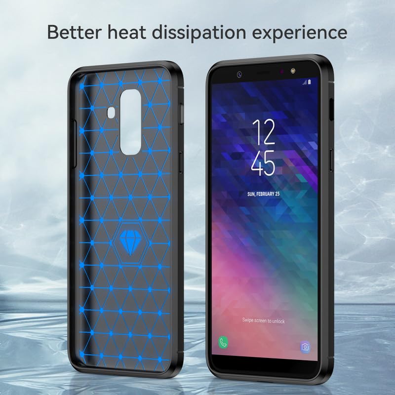 Image of Hybrid Carbon Fiber Back Case for Samsung Galaxy A6 Plus (Black)