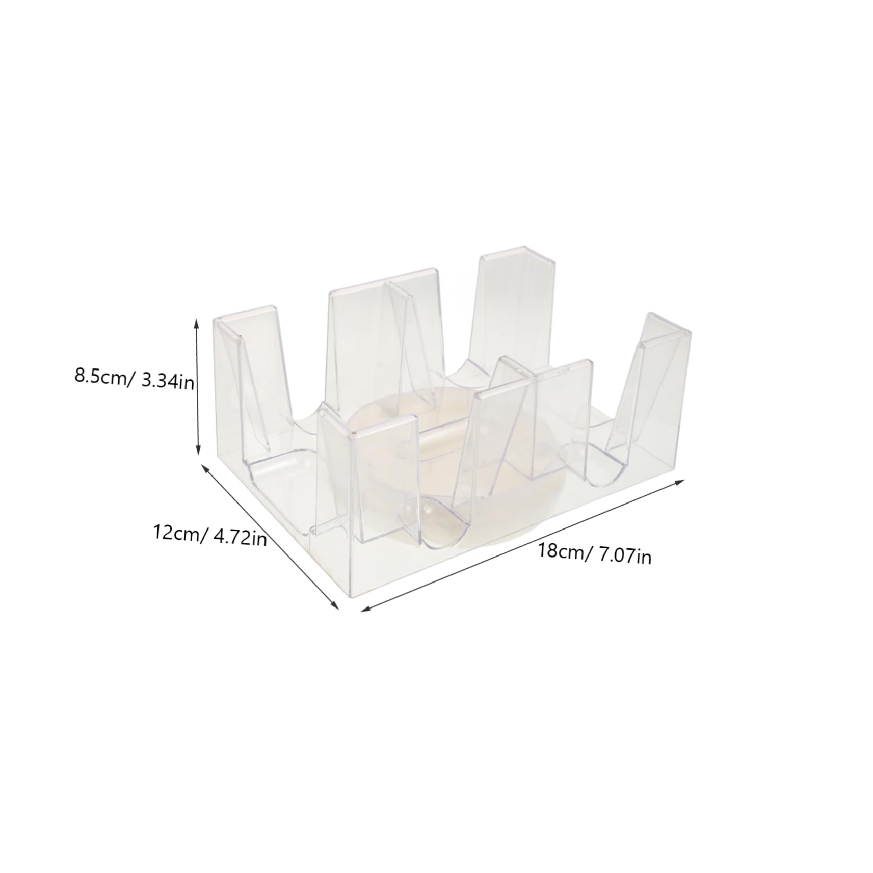 Hemoton Rotating Poker Card Holder Card Storage Stand 6 Deck Holder Plastic Playing Stand Home Accessory