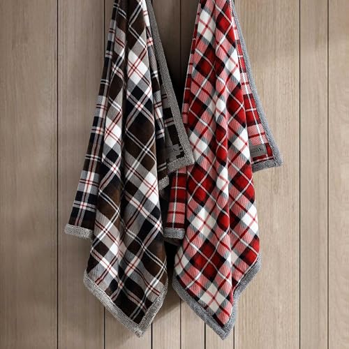 Image of Eddie Bauer - Throw Blanket, Ultra-Soft & Reversible Plush Bedding, Blanket for Couch & Bed (Trailhead Plaid Brown, 50 inch x 70 inch)