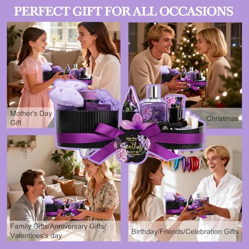 Image of Mothers Day Gifts for Women, 26 Pcs Spa Kit, Spa Gift Set, CHARCOAL & SHEA BUTTER Bath & Body Gift Makeup Organizer, Spa Gift Basket, Face Skin Care Kit, Lip Self-Care, Serum, Birthday, Christmas
