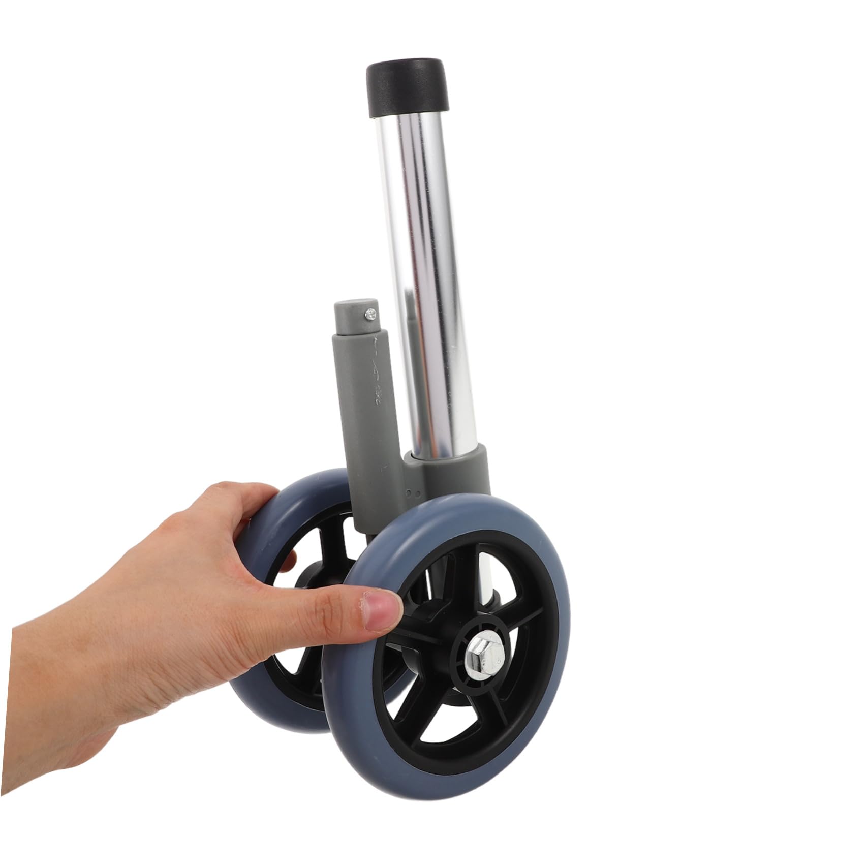 Toyvian Ruedas de Repuesto de Aleación de Aluminio y Goma para Andador y Silla de Ruedas con Freno, Diseño Antideslizante Paquete de 2 Pares para Uso Interior y Exterior