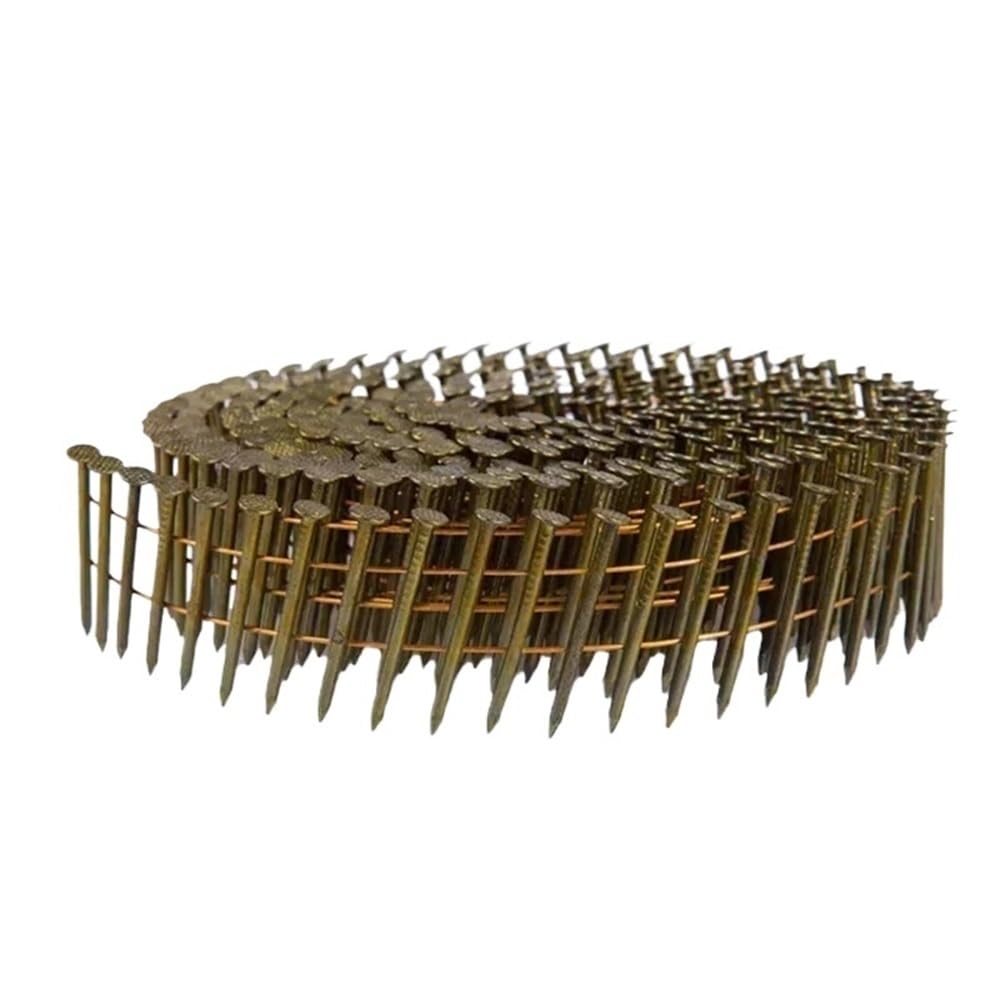 Clavos galvanizados con Acabado en ángulo, Clavos Redondos de Acero en Bobina for Revestimiento de Paredes de hormigón, de 25 a 80 mm de Largo, Planos y Rectos, Pintados, 225 Unidades(70mm)