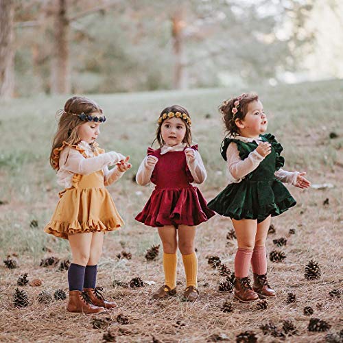 Image of Specialcal Baby Girls Velvet Suspender Skirt Infant Toddler Ruffled Casual Strap Sundress Summer Outfit Clothes