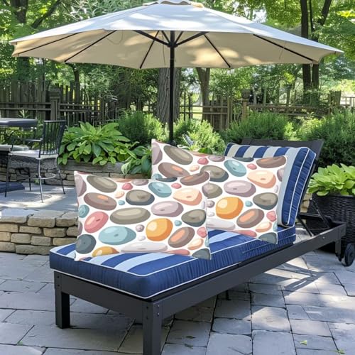 Housse coussin 50x80 cm imperméable lot de 2 rectangle jardin - 3