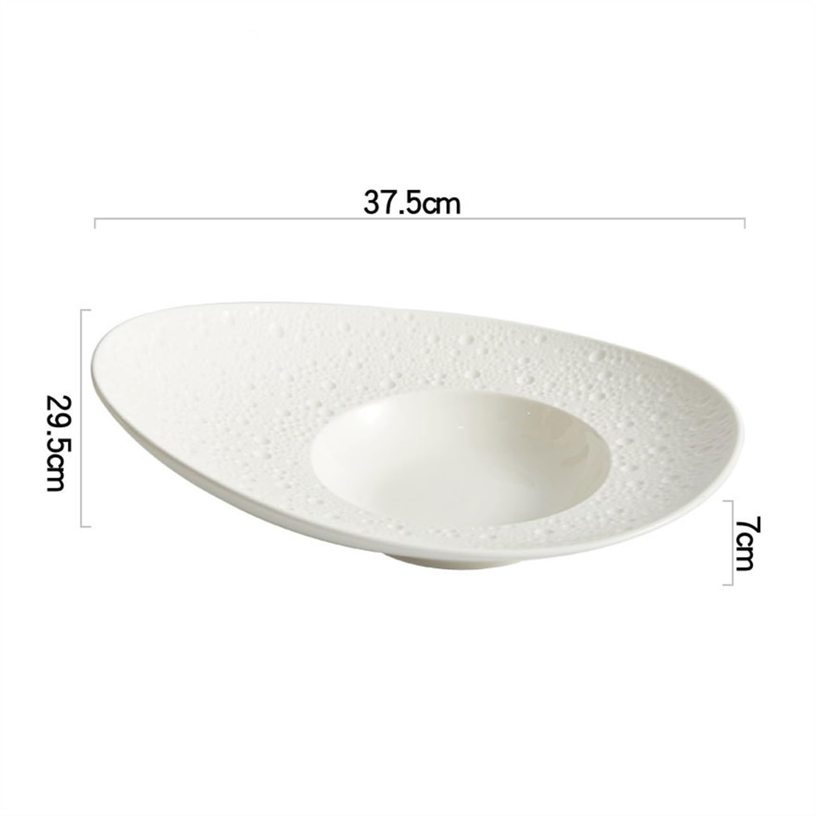 piatto servizio Piatto fondo squisito Piatto da pranzo a forma di cappello personalizzato Ristorante in ceramica bianca Hotel Stoviglie speciali con sensazione premium Piatti da Portata(14.5 inch)