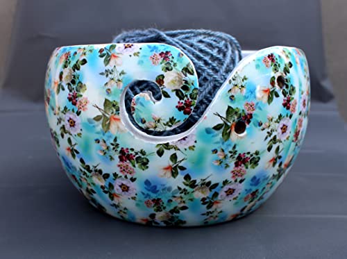 Image of Ceramic Yarn Bowl Holder, 7 x 4 Inches Knitting Yarn Bowls with Holes Crochet Bowl Holder Handmade Yarn Storage Bowl for Knitting Crocheting Accessories. (13)
