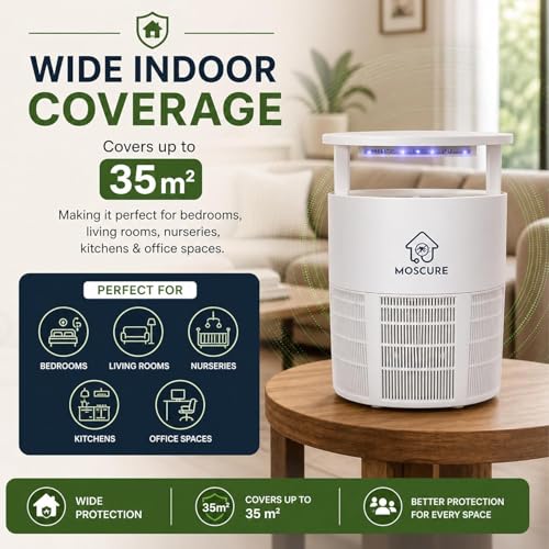 Image of IPI Indoor Mosquito Trap | MLID Technology | 400 Sq Ft Coverage | Odor-Free, Chemical-Free Insect Trap | 1.5W Low Power | 280g Lightweight & Compact | Safe for Kids & Pets (Pack of 2)
