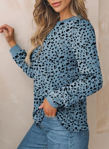 EVALESS Womens Crewneck Long Sleeve Tops Casual Polka Dots Tops Summer Fall 2025 Tshirts Shirts3