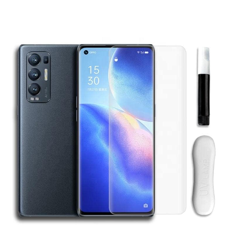 Image of Diruite UV Tempered Glass for Oppo Reno 3 Pro- Premium 9H Hardness, Full Edge-to-Edge Coverage, Crystal HD Clarity, UV Glue with Easy Installation Kit (Pack of 1)