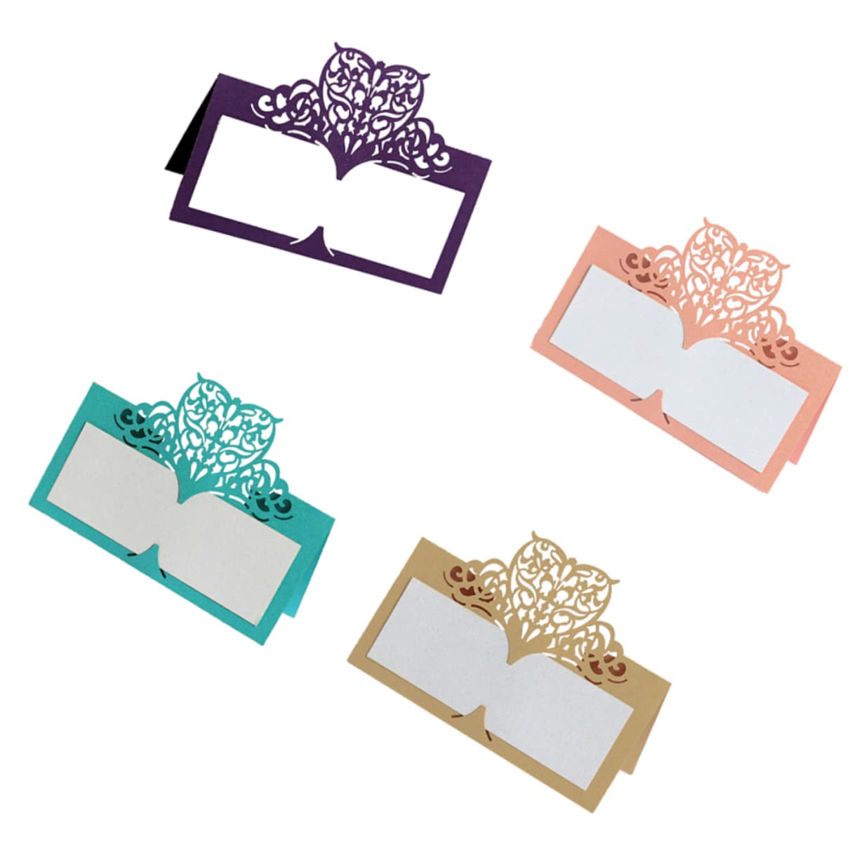 ABOOFAN 3 Sets Elegante Tischkarten Aus Papier Im Vintage-stil Errötende Farbe Tischkarten Für Hochzeiten Taufen Veranstaltungen 50 Stück * 3