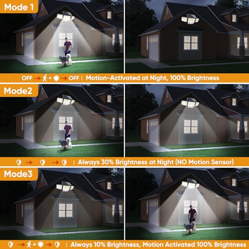 Image of MDCMDCM Solar Motion Sensor Outdoor Lights Waterproof - 3000LM 3 Modes Security Lights Outdoor