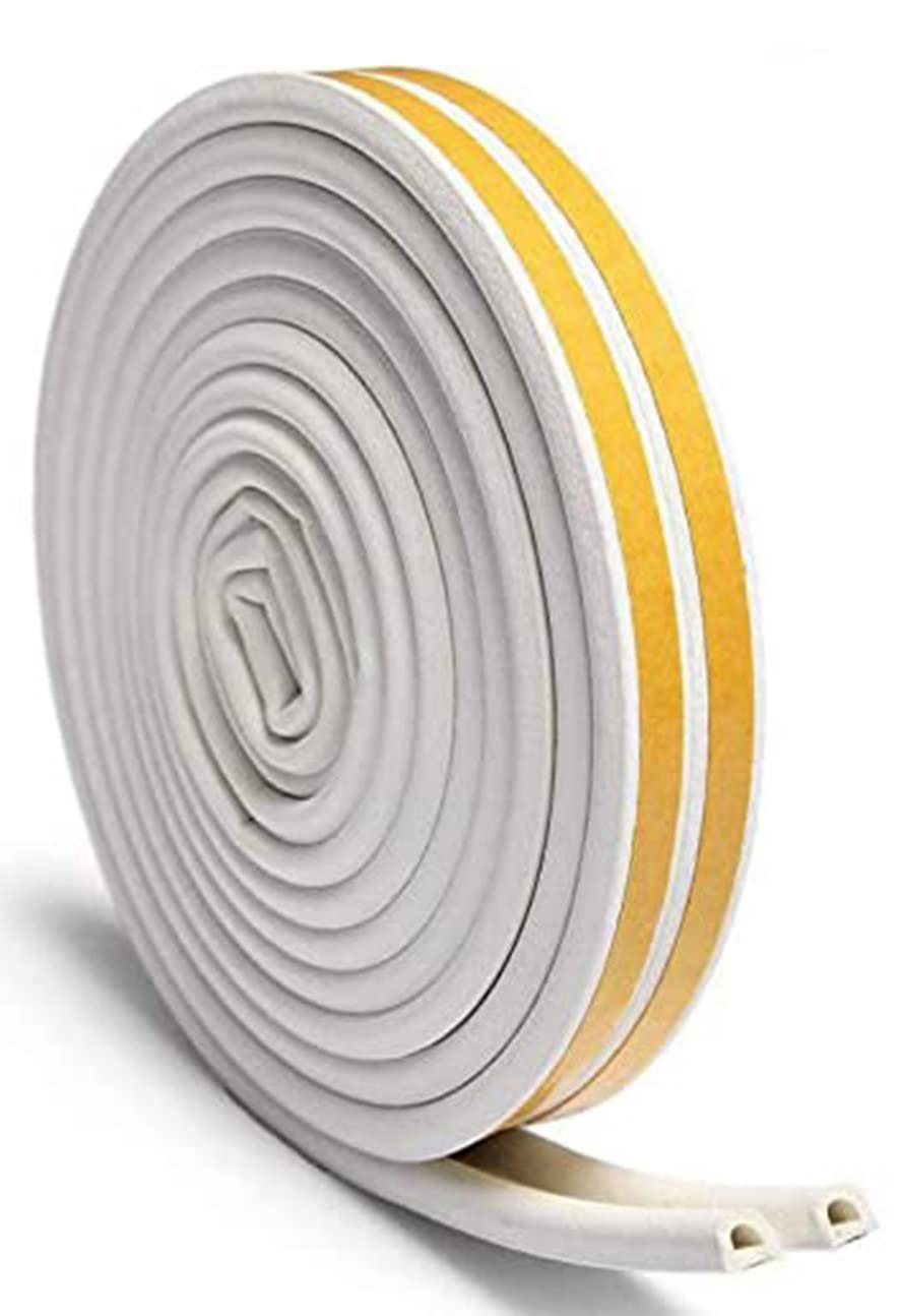 Selbstklebende Türdichtung 12x1,5mm - 10m Rolle Weiß Für Schallschutz