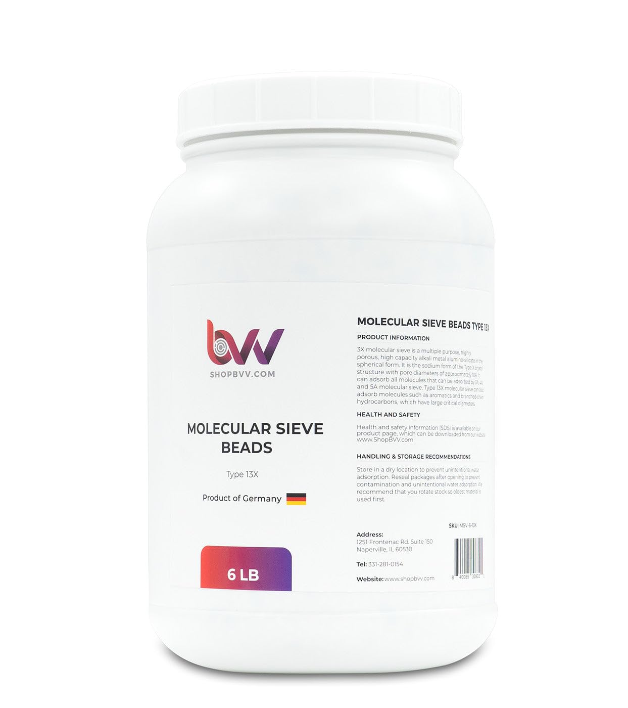 BVV Molecular Sieve Beads Type 13X (10A) Size 4LBS