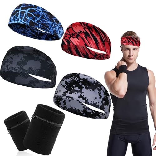 EnixwH 6 Pièces Bandeau Anti Transpiration, Bandeau Sport...