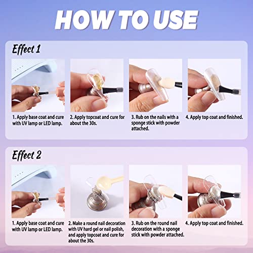 Laza Mermaid Pearl Chrome Nail Powder, 8 Colors Metallic Mirror Effect Pigment, Iridescent Aurora Nail Glitter Dust Kit For Gel Nail Art Decoration, Resin Craft, Gifts - Sweet Candy #TOP4