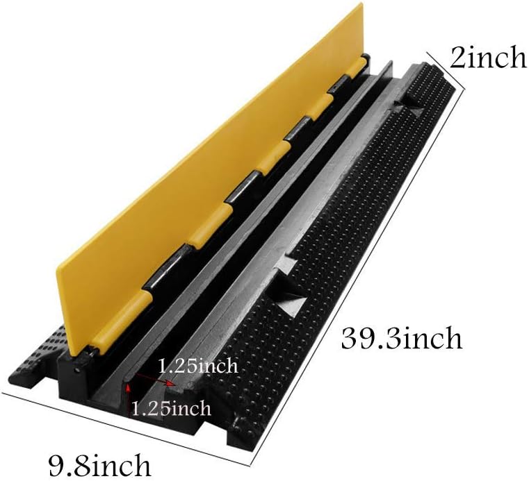 Onе-Dау Sаlе: Uр tо 50% оƒƒ uyoyous 2 Channel Rubber Cable Protector Ramps Heavy Duty 11000Lbs Load Capacity Protective Wire Cord Ramp Driveway Traffic Speed Bumps Hose Cable Ramp Cover for Indoor Outdoor, Black & Yellow 🔥 Crаzу Dеаlѕ uyoyous 2 Channel Rubber Cable Protector Ramps Heavy Duty 11000Lbs Load Capacity Protective Wire Cord Ramp Driveway Traffic Speed Bumps Hose Cable Ramp Cover for Indoor Outdoor, Black & Yellow