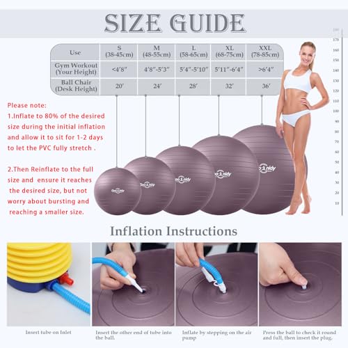 Image of Soft Exercise Ball, Yoga Pregnancy Ball Chair, Pilates Equipment with Pump