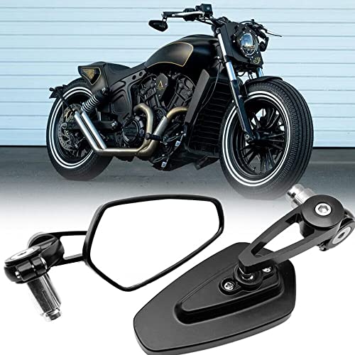 For Indian Scout Bobber Criuser Motorcycle Black Side Bar End Rearview Mirrors 7/8 CNC