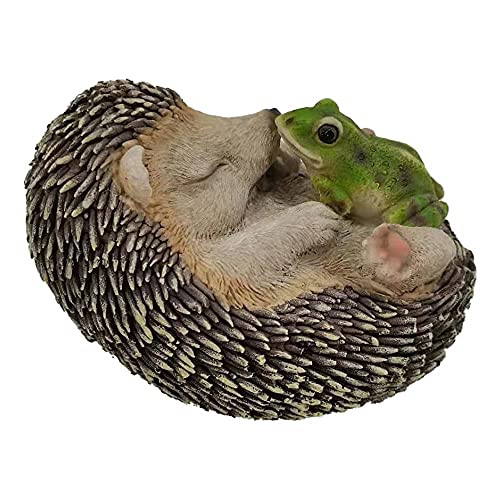 G&H Decor Igel-Statue aus Kunstharz - 20 cm große, realistische Tierfigur mit wetterbeständiger Beschichtung - für den Innen- und Außenbereich geeignet - Multicolored, Natur