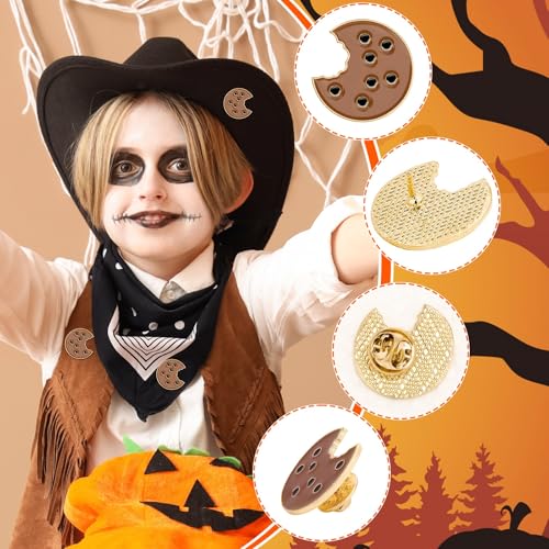 36PCS Halloween Cookie Enamel Pins Chocolate Chip Cookie Lapel Pins Cute Cookie Brooch Badges for Clothing Jacket Backpack Hat Decor Halloween Festival Party Favors Gift Accessories3