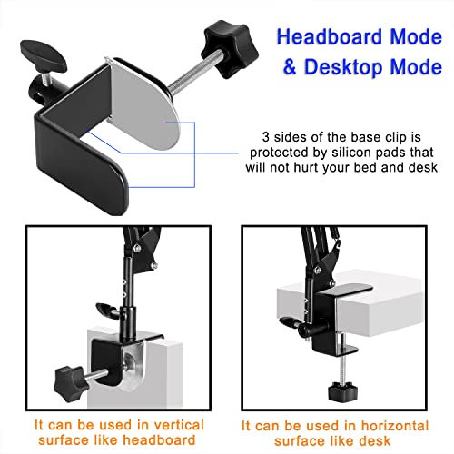 Image of Tablet Stand Phone Holder for Bed,iPad Holder for Desk, Headboard,Bedside,Table, Compatible with iPhone iPad Kindle or Other 4.5-13 inch Screen Device