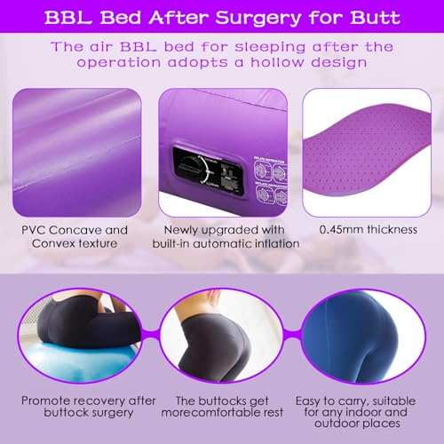 Newly Upgraded BBL Bed with Built-in Pump BBL Bed After Surgery for Sleeping Brazilian Butt Lift Recovery Pillow After Surgery Inflatable BBL Mattress with Hole for Post Surgery Recovery
