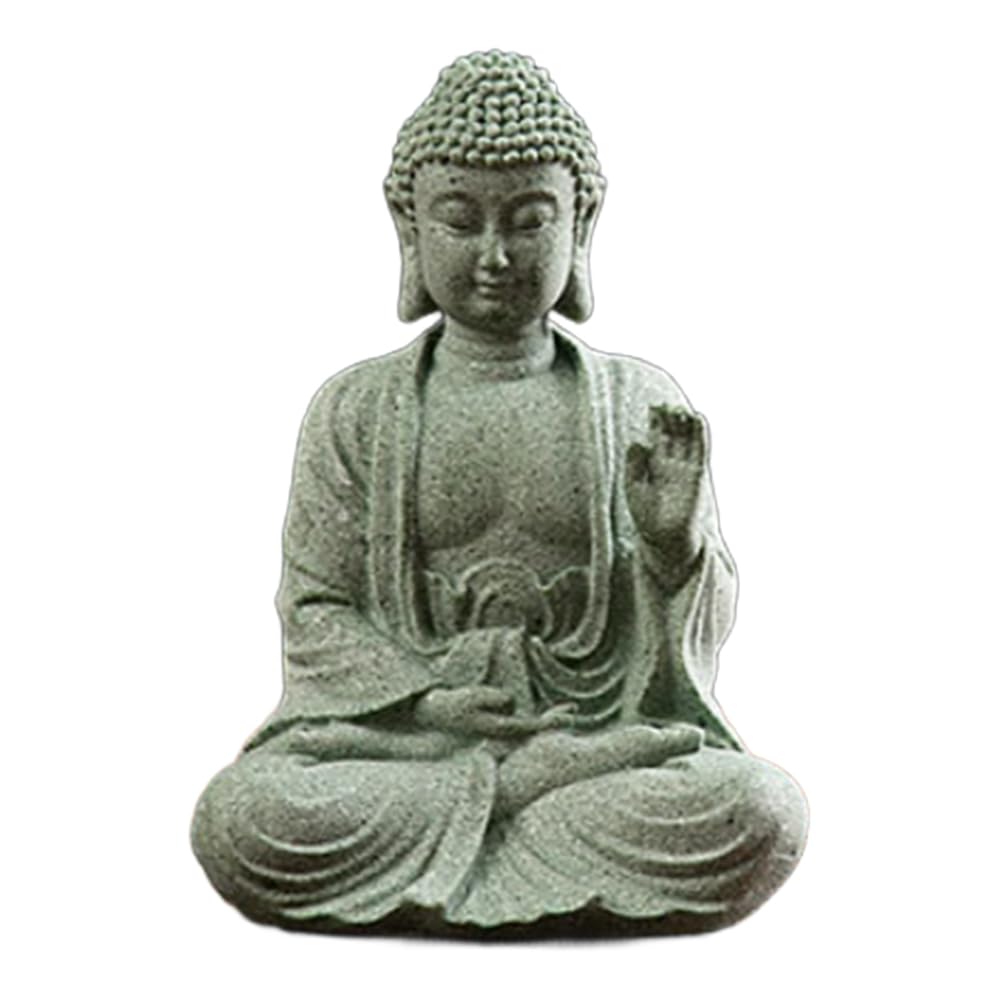 CTRLZS Thailand Sandstone Statue Fish Tank Decoration Mini Buddhism Figurine Desk Topper Tablescape Home Decor