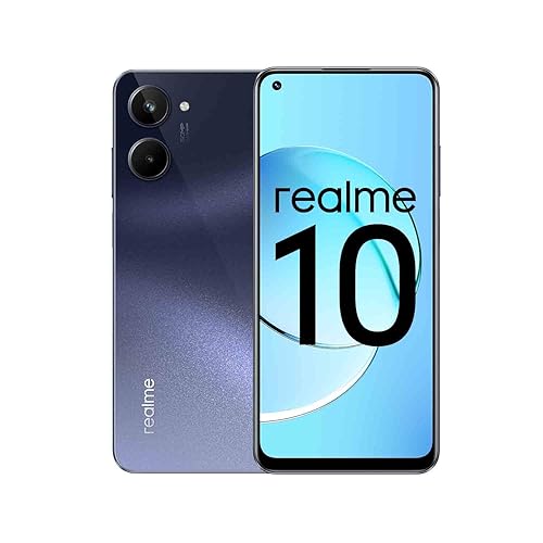 Immagine del prodotto realme 10-8+128GB smartphone, Display Super AMOLED da 90 Hz, Fotocamera a colori AI da 50 MP, Chipset Helio G99, Batteria massiva da 5.000 mAh, Ricarica SUPERVOOC da 33 W, Nero, Versione Italiana