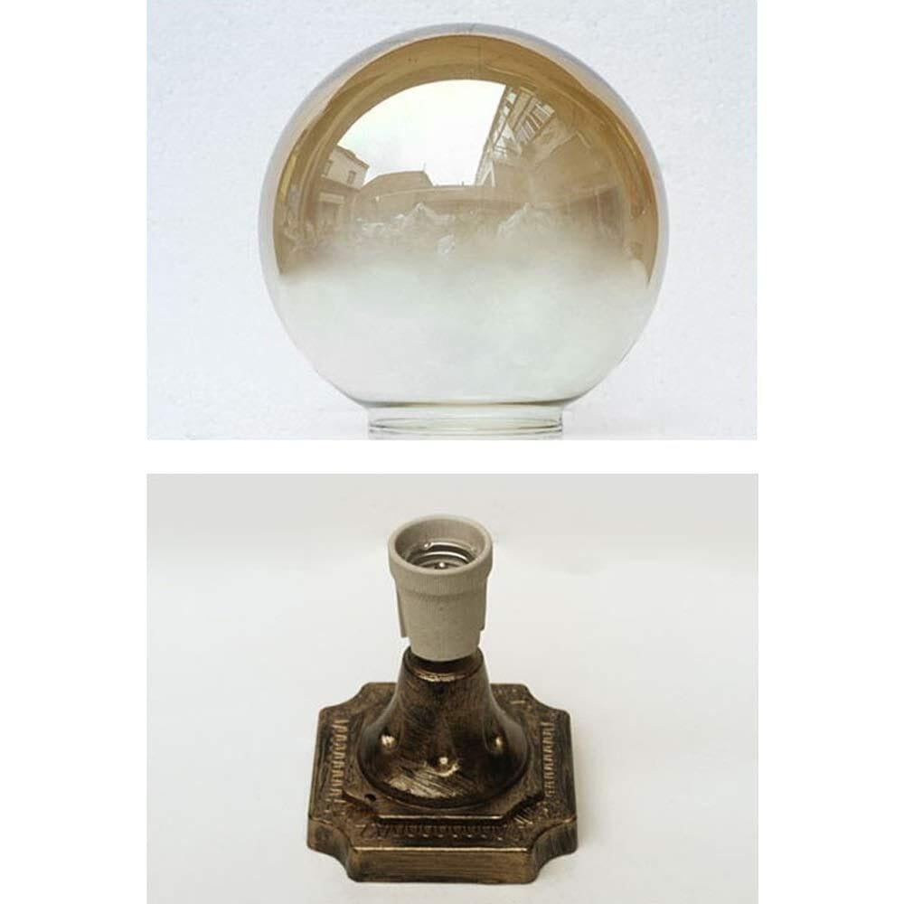 Farola Exterior Para Valla Lámpara De Pilar De Aluminio Para Exteriores, Lámpara De Pilar De Vidrio Para Puerta De Patio De Jardín Europeo, Lámpara De Poste De Globo De Vidrio, Luz De Columna E27 Luz