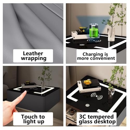 Table de chevet murale LED pour optimiser le rangement du lit