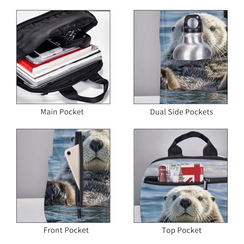 Backpack 14.7 inch Lightweight Large Bookbag Sea Otter Daypack for Travel Office Work3