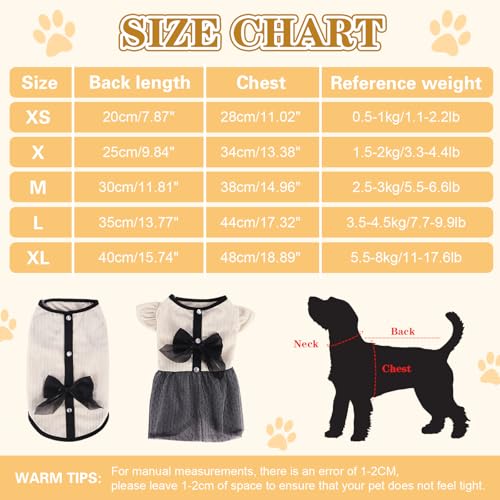 Fnaobai Tutu-Kleid für Hunde, Welpen, Sommer, Schleife, Katze, Vintage, Spitzenrock, Tank-Top, Frühlingskleidung, Outfits für kleine, mittelgroße Hunde und Katzen