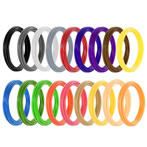 Filamento de pluma 3D PLA, Vibury 18 Colores 1.75 mm Total de 177 Pies Pluma de Impresión 3D Filamento 3D Pluma Filamento para impresoras 3D y bolígrafos 3D